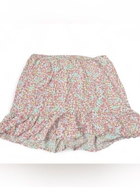 Roxy Floral Midi Skirt in Pink and Mint